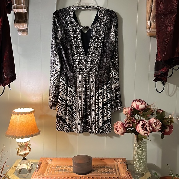 Free People Tegan Border Printed mini-dress Size 8 - Picture 4 of 7